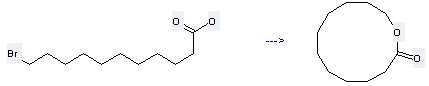 Oxacyclododecan-2-one can be prepared by 11-bromo-undecanoic acid